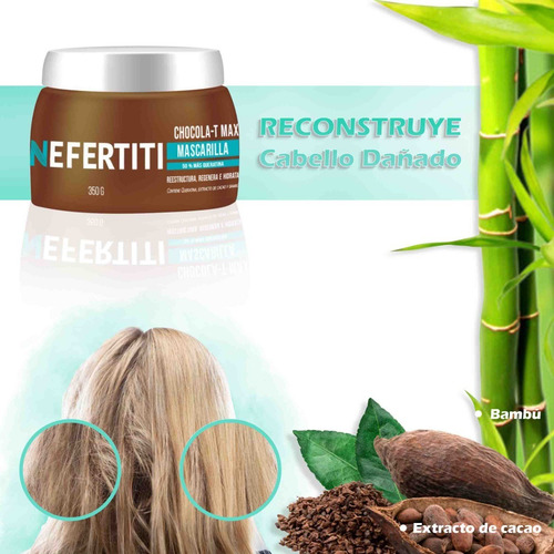 Imagen 3 de 10 de Mascarilla Doble Keratina Nefertiti Para Cabello Maltratado