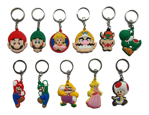 Llavero Mario Bros Nintendo Luigi Yoshi Bowser Pack 11 Pz 