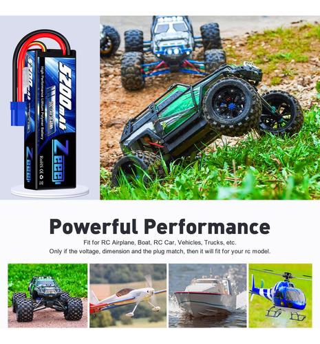 Batería Lipo Zeee 2s 5200mah 7.4v 50c Estuche Rígido Con