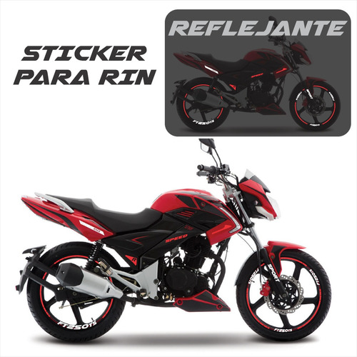 Sticker Reflejantes Rines Moto Italika Ft250ts 2021 + Regalo