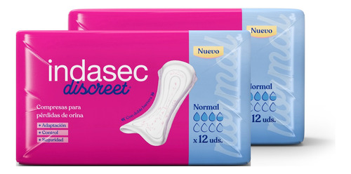 Indasec Normal Discreet Pack X 2 - Total 24 Unidades