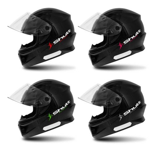 Capacete Fechado One Preto Brilhante Cinza Rosa Verde Vermel