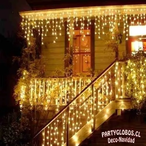 Juego Luces Navidad Cascada 200 Led 5 Mts Blanco Calido