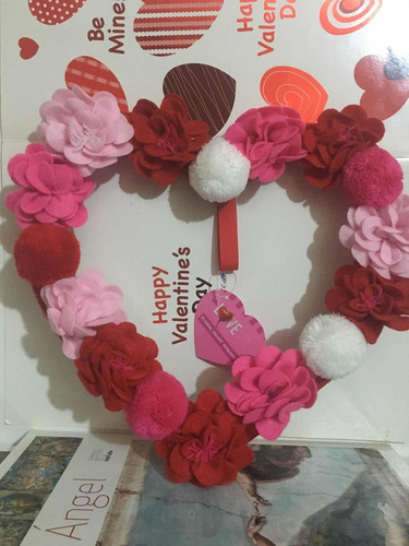 Arco Decorativo De Corazón Tela Y Base De 33x30 Love Floral