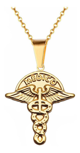 Collar Médico Medicina Unisex Doctor (a) Acero + Estuche