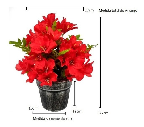 Arranjo Astromelia E Folhagens No Vaso Polietileno Decoração | Parcelamento  sem juros