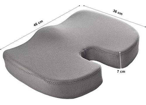Imagen 2 de 8 de Cojin Asiento Ortopedico Memory Foam Y Gel Enfriante Tela 3d