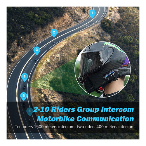 Intercomunicador Moto Freedconn Fx Pro 6 Pilotos 1000mts Bluetooth 5.0 Ip67