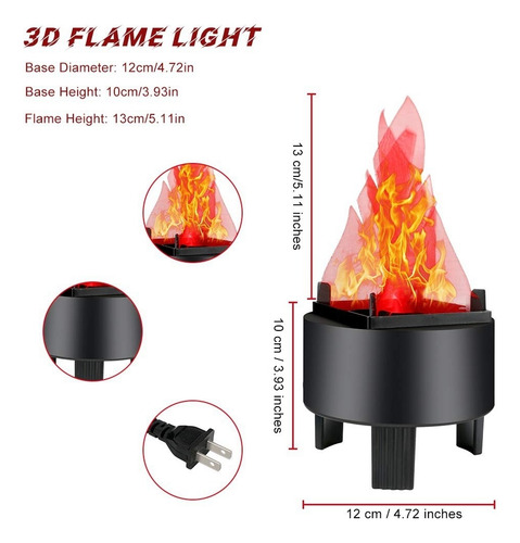 Fs Lâmpada Led De Efeito De Chama De Fogo Artificial