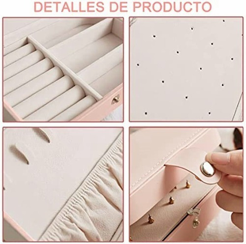 Imagen 8 de 8 de Joyero Caja De Collares Caja De Almacenamiento De Escritorio