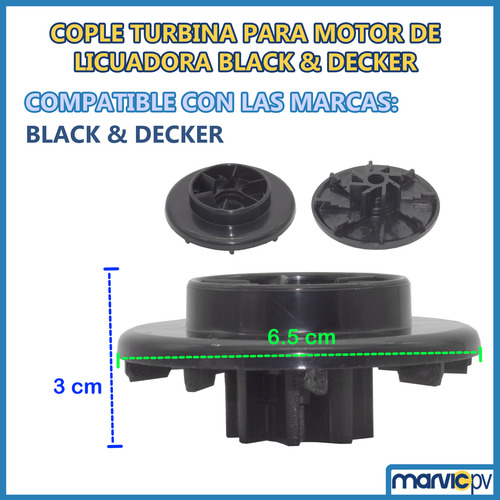 Cople Y Tuerca Pára Motor Licuadora Sirve A Black & Decker