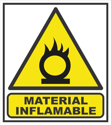 Cartel Material Inflamable 22x28 Cm Alto Impacto