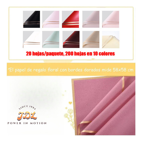 N Kit 100pcs Papel Celofan Coreano Para Ramos 10 Colores