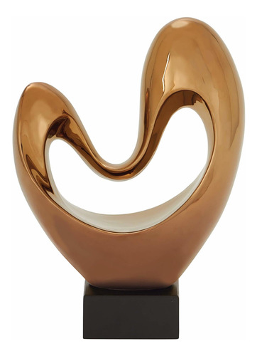 Deco 79 Escultura De Corazón Abstracta De Porcelana Con Base