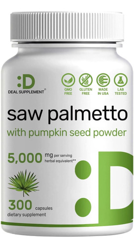 Saw Palmetto + Semilla De Calabaza 300 Cápsulas Prostata