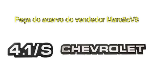 Emblemas Cinza 4.1/s E Chevrolet Opala 88 89 90