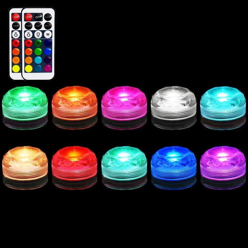 Idyllight 10 Uds Luces Led Sumergibles Impermeables Pil...