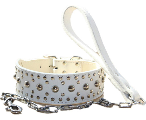 Conjunto De Collar De Perro De Cuero Tachonado De 2 De
