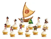 Comprar Topper Cupcake Adorno Pinchos Muffins X12 Moana Verde Moana