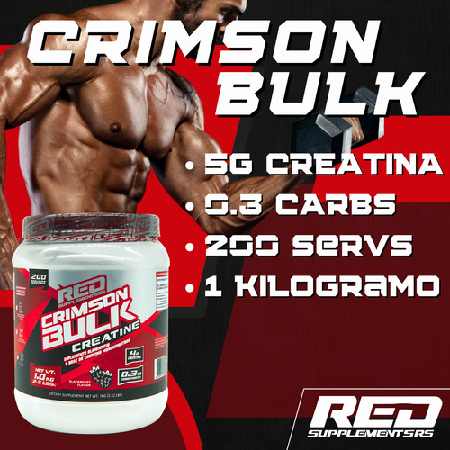 Creatina Monohidratada Crimson Bulk 1 Kg Redline 200 Servs