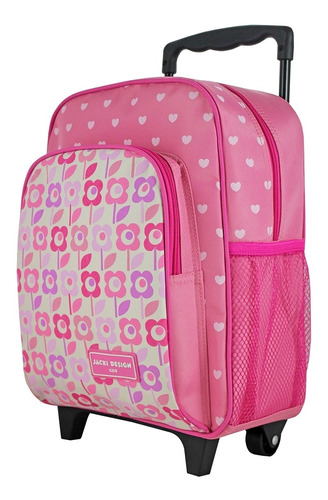 Mochila De Rodinhas Infantil Sapeka Flor Jacki Design Tam P