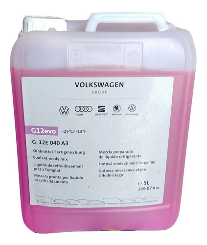 Refrigerante G12 Evo Original Volkswagen Bidón 5 Litros