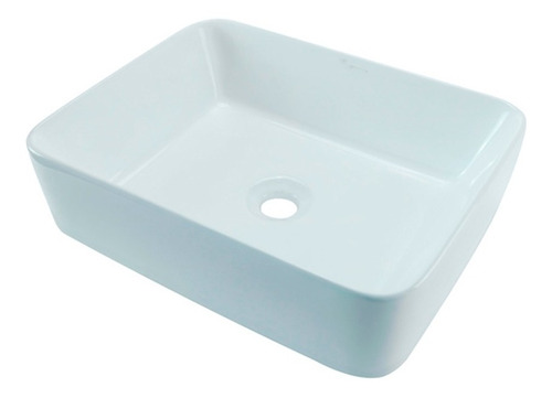 Lavamanos Rectangular De Sobreponer Blanco Porcelana