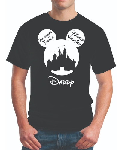  7 Playeras Negras Viaje Familiar Disney, Mickey Y Minnie 