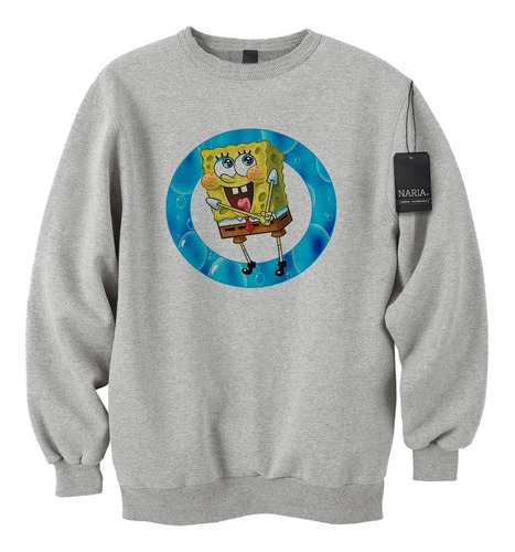 Buzo Cuello Redondo Adulto Bob Esponja Dibujo - Psbe7