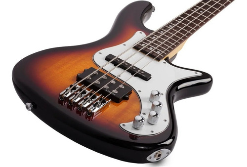 Bajo Eléctrico Schecter Stiletto Vintage 4 Activo Mics Schec Color Marrón Orientación De La Mano Diestro