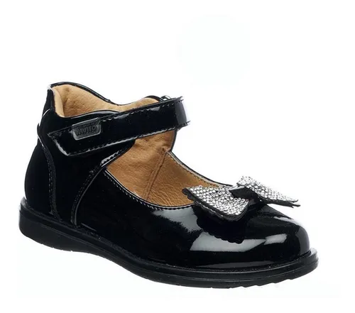 Zapato Vavito Ni a Moda Casual Escolar Charol Negro C modo Meses