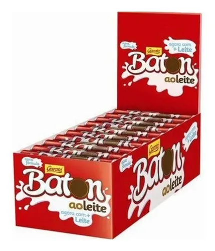 MLB 5126980031 Chocolate Baton Garoto Ao Leite 16g Caixa Com 30 Unidades JM