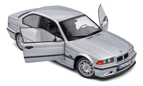 Miniatura Carro Bmw E36 M3 Coupé 1990 1:18 Solido Cinza