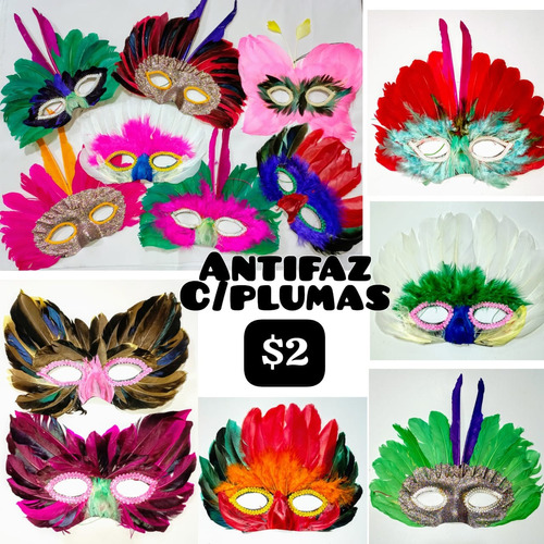 Carnaval Hora Antifaces Mascaras Coronas Sombreros Pitos 