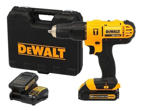 Furadeira e Parafusadeira 13mm Dewalt, Modelo DCD776C2, Furadeira de Impacto sem Fio com Maleta de Ferramentas, 2 Baterias 20V, 1 Carregador, Bivolt