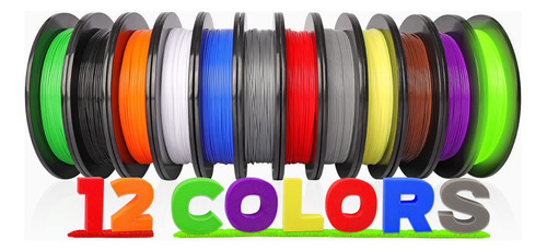 Filamento Para Impresora 3d Pla 12 Color Surtido Carrete