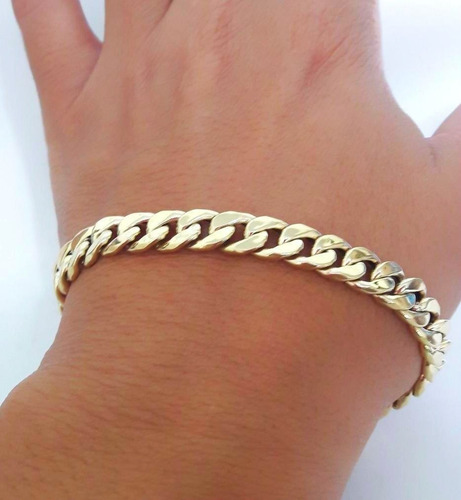 Imagem 4 de 4 de Pulseira Grumet 15 Gramas 9mm 21cm Ouro 18k