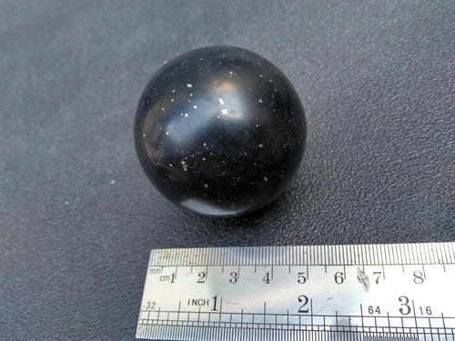 Gotica: Mineral Esfera Onix Negro Con Pirita Zox Sfm5s