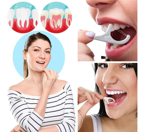 50 Sets De 100 Hilo Dental Limpieza Higiene Bucal Dientes