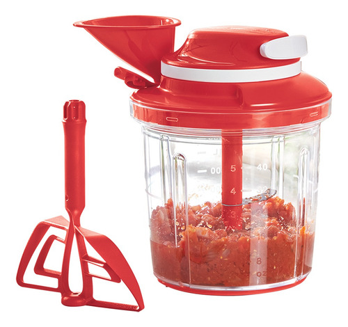 Procesador Manual De Alimentos Tupperware 1.2l Rojo