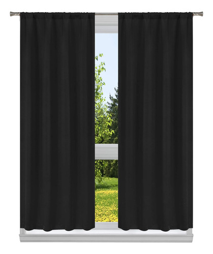 Cortinas Blackout 365 Para Oscurecimiento, 2 Piezas Negras