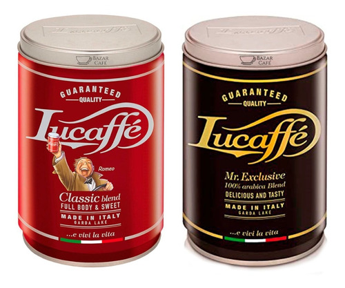 Café Lucaffe Italiano 2 Tarros 250gr Grano Molido Envío Free