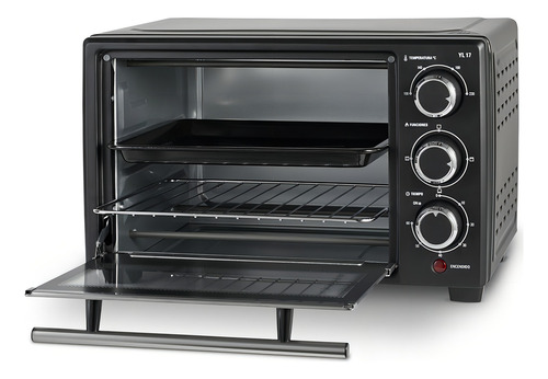 Horno Yelmo Hornito Electrico 17l Potente Con Temporizador Color Negro