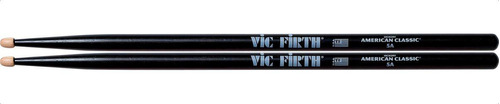 Baquetas Vic Firth 5ab Wooden Tip Baquetas Cor de Percussão Preto Tamanho 16