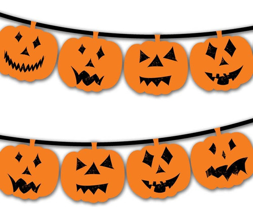 Guirnalda Banderin Calabaza Halloween - Decoracion - 2.5 Mts