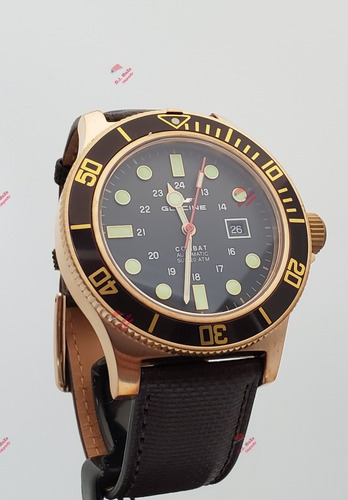 Relógio Glycine Combat Sub Automátic 48mm Bronze Novo