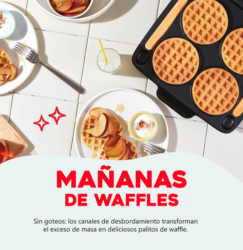 Máquina para 4 miniwaffles aqua Dash DMMW400GBAQ04