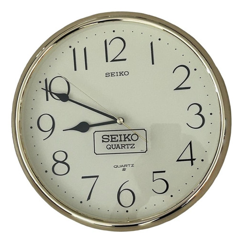 Reloj De Pared Seiko Esférico Color Oro Grande Vintage