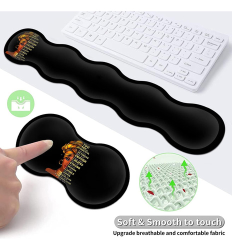 Mouse Pad Grande Con Soporte Para Muneca, Tecl...