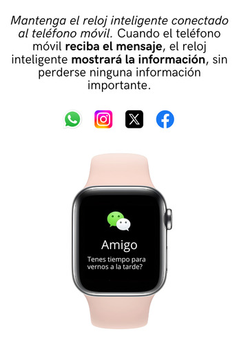Reloj Inteligente Smartwatch T500+ Pro Color Rosa Rosa
